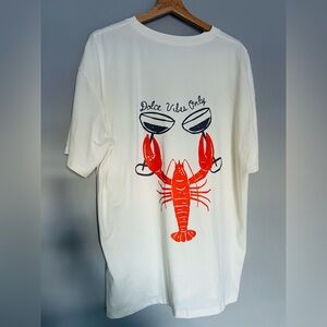 Cream T-Shirt with Red Lobster Graphic- never worn!
